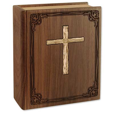Bible Urn with Cross Inlay