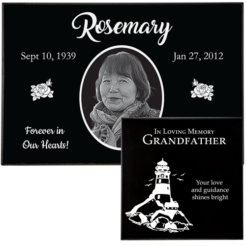 1" Thick Personalized Granite Flat Headstone