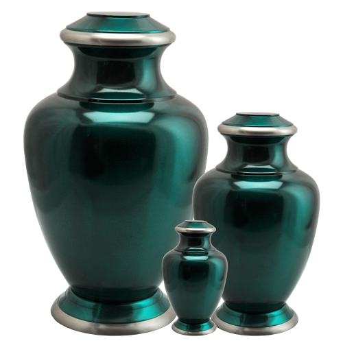 Shiny Turquoise Brass Urn