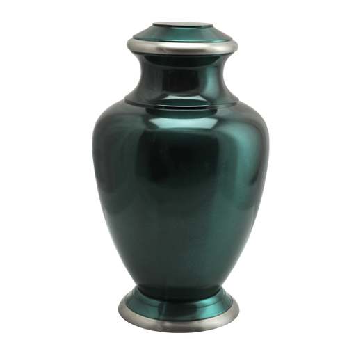 Shiny Turquoise Brass Urn - Adult