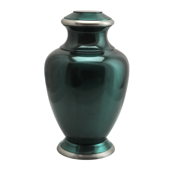 Shiny Turquoise Brass Urn - Adult