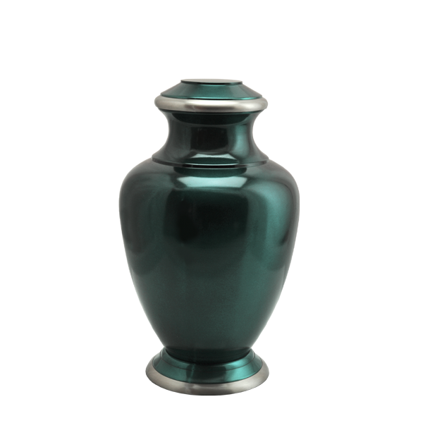 Shiny Turquoise Brass Urn - Medium/Small
