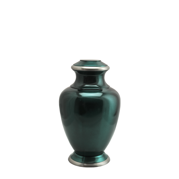 Shiny Turquoise Brass Urn - Keepsake