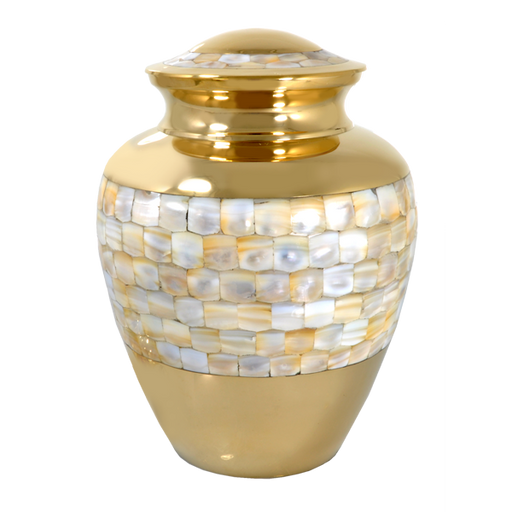 Brass Mother of Pearl Cremation Urn - Adult