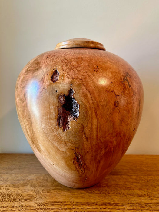 Turned companion cherry urn