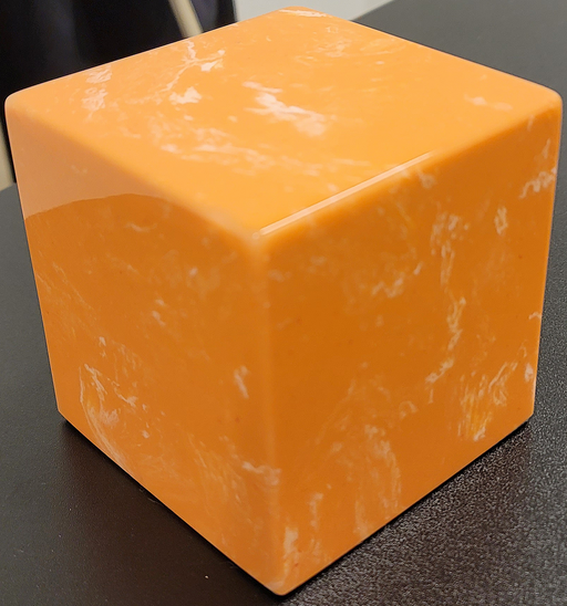 Sunset Orange small cube urn