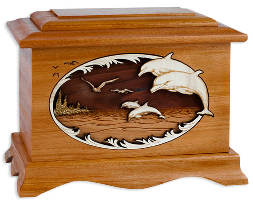 Dolphin Cremation Urn - Mahogany