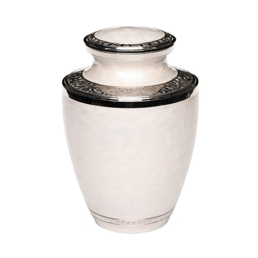 White Nickel Plated Brass Urn