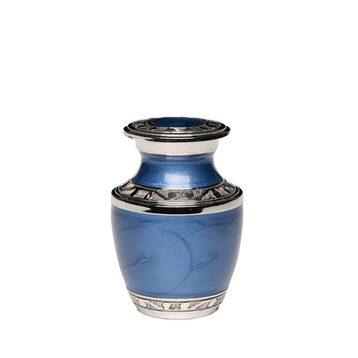 Blue Nickel Plated Brass Keepsake Urn 