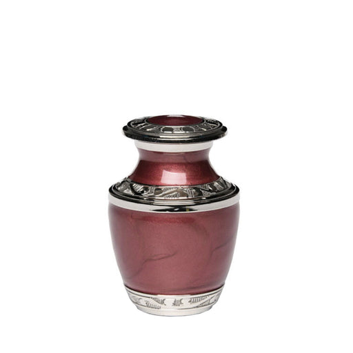 Burgundy Nickel Plated Brass Keepsake Urn