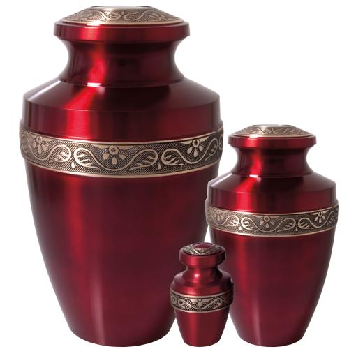 Scarlet Brass Cremation Urn - All Sizes