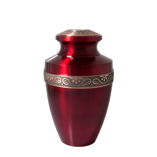 Scarlet Brass Cremation Urn - Medium/Small