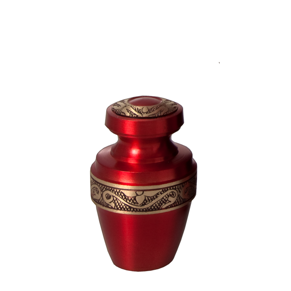 Scarlet Brass Cremation Urn - Keepsake