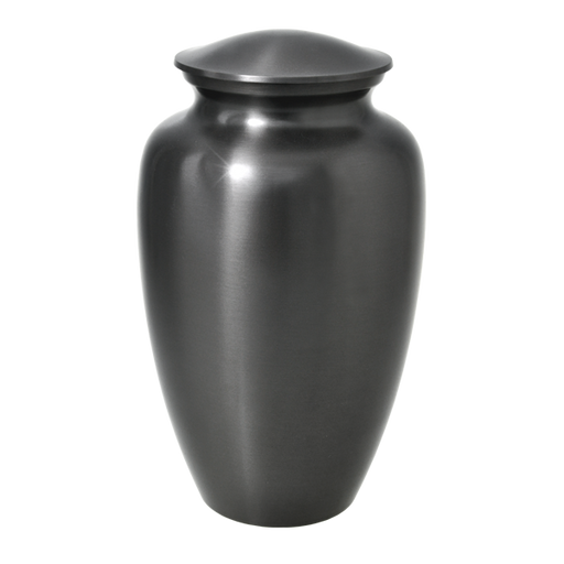 Simple Grey Brass Cremation Urn - Adult