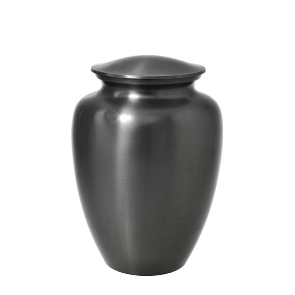 Simple Grey Brass Cremation Urn - Medum/Small
