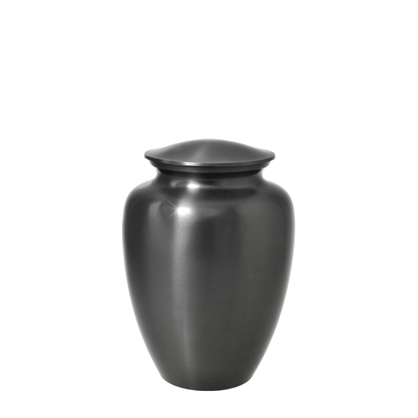 Simple Grey Brass Cremation Urn - Keepsake
