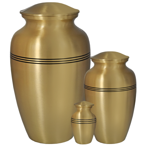 Golden Classic Brass Cremation Urn - All Sizes