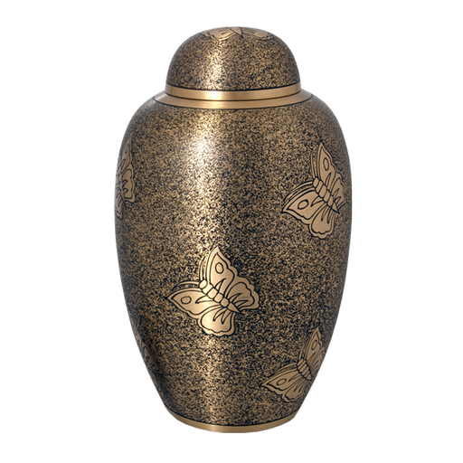 Antique Butterfly Brass Cremation Urn - Adult