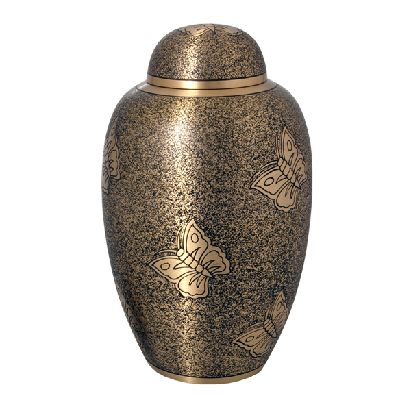 Antique Butterfly Brass Cremation Urn - Adult