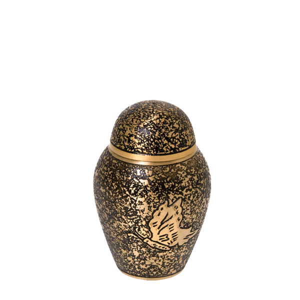 Antique Butterfly Brass Cremation Urn - Keepsake