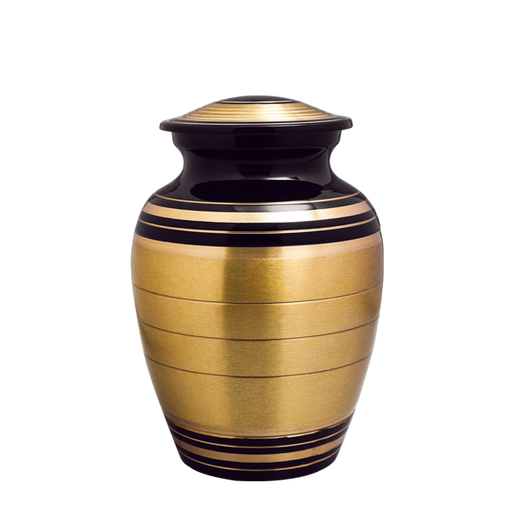 Black & Brass Cremation Urn - Medium/Small