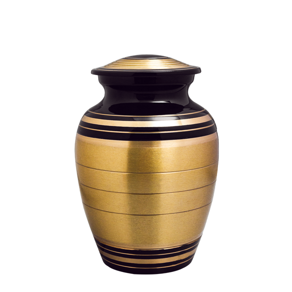 Black & Brass Cremation Urn - Medium/Small