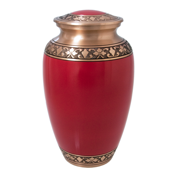 Cherry Red Brass Cremation Urn - Adult