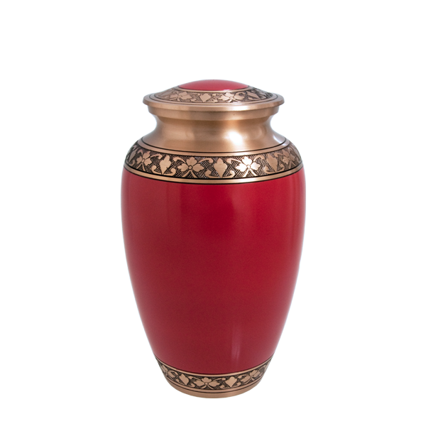 Cherry Red Brass Cremation Urn - Medium/Small