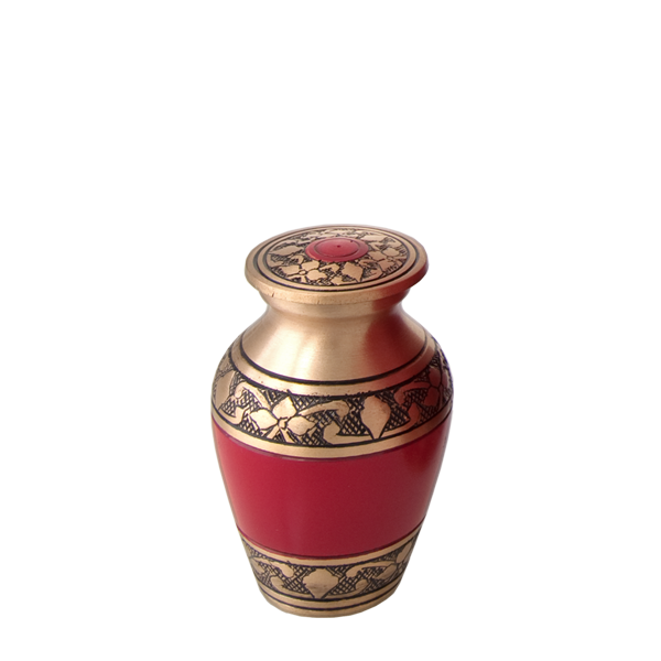Cherry Red Brass Cremation Urn - Keepsake