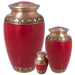Cherry Red Brass Cremation Urn - All Sizes