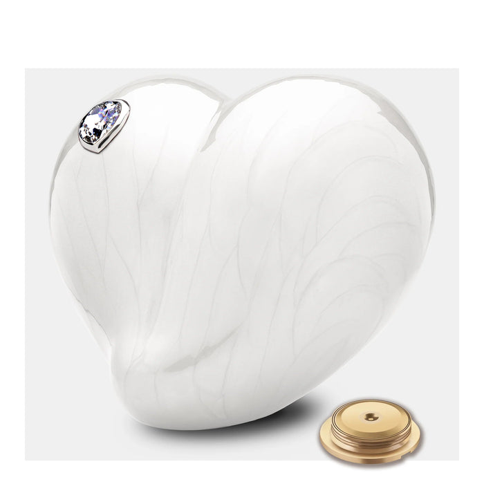 Loveheart - Heart-Shaped Metal Cremation Urn - with threaded lid