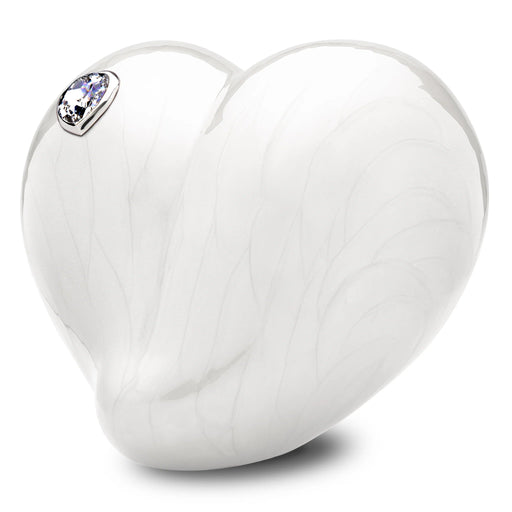 Loveheart - Heart-Shaped Metal Cremation Urn - Adult Urn in White