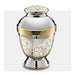 Ornate Floral Cremation Urn in Brass