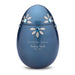 Oval Metal Cremation Urn with Swarovski Crystal Flowers - Engraving sample