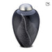 Elegant Leaf Metal Adult Urn - Midnight & Brushed Pewter