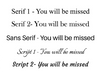Font samples