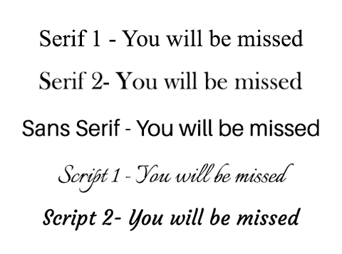 Font samples