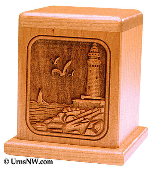 Lighthouse Cherry Keepsake Urn