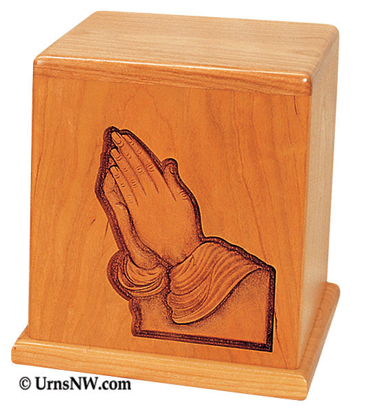 Praying Hands Cherry Keepsake Urn