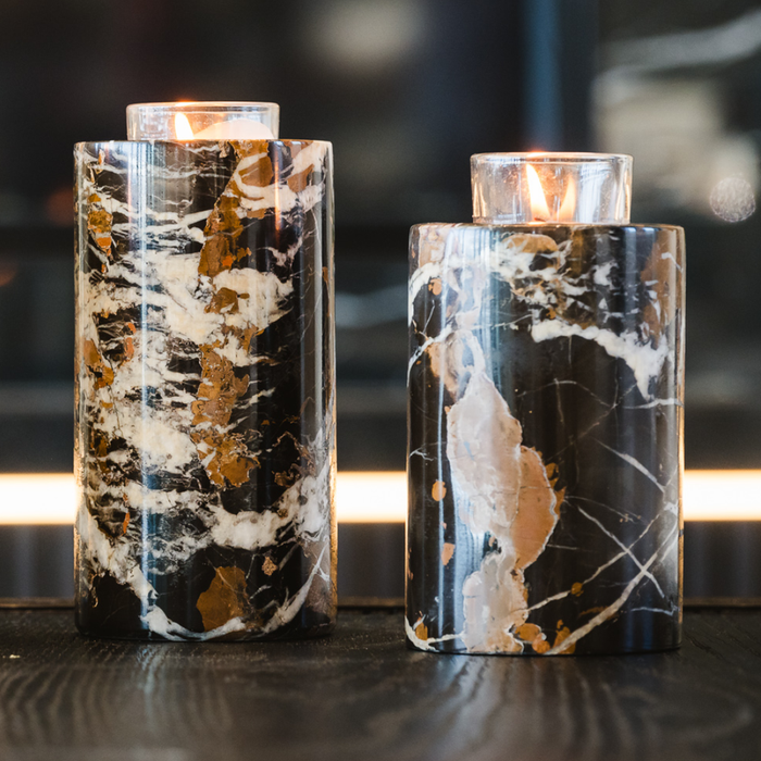 Marble Candle Holder Keepsake Urns in King Gold