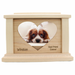 Centered Heart Photo Framed Wooden Pet Urn - Maple
