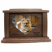 Centered Heart Photo Framed Wooden Pet Urn - Walnut