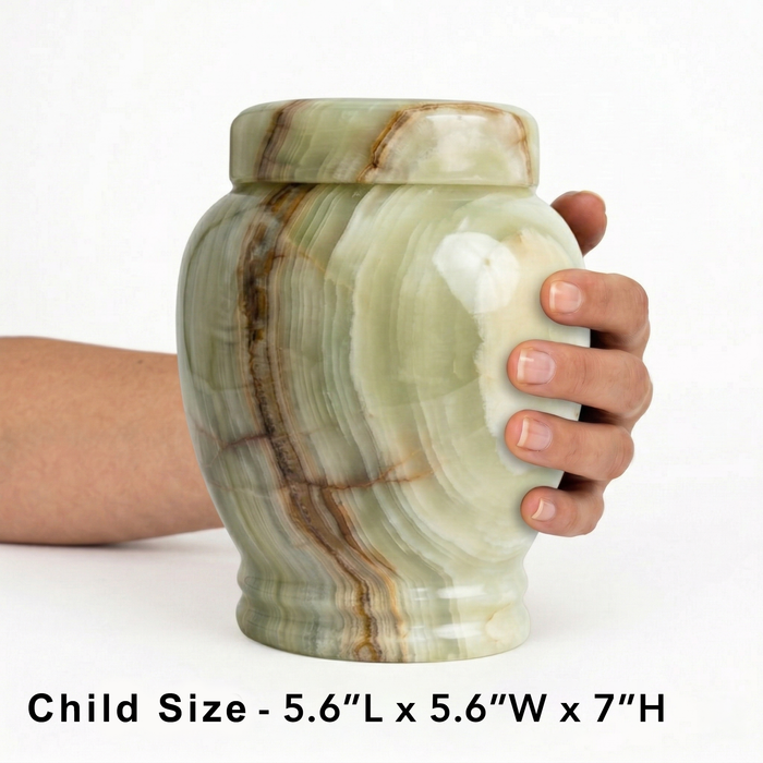 Grün - Light Green Onyx Urn - Child Size