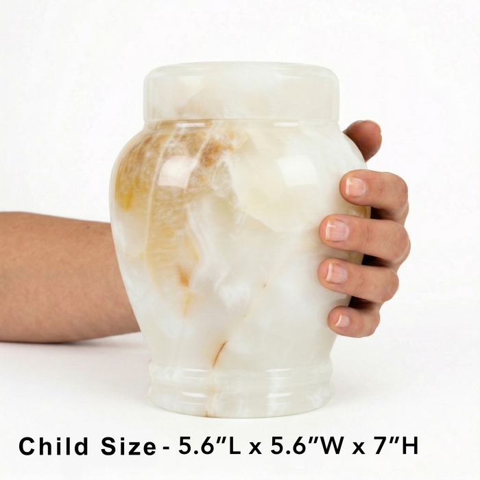 Suki - White Onyx Urn - Child Size