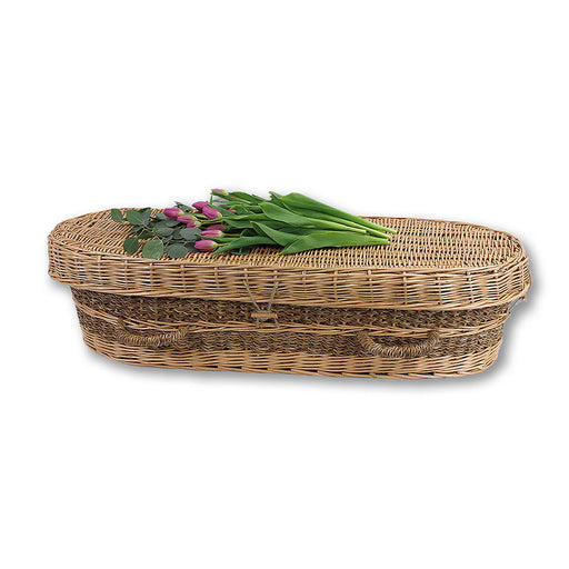 Biodegradable Child Seagrass Casket for Burial or Cremation (Shown in 48 inches) (decorative flowers not included)