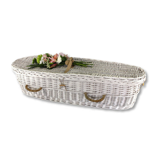 Biodegradable Child Willow Casket for Burial or Cremation (shown in 48 inches) (decorative flowers not included)