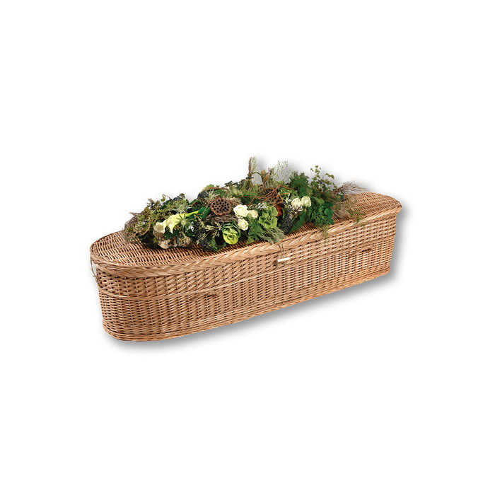 Biodegradable Child Willow Casket for Burial or Cremation (shown in 48 inches) (decorative flowers not included)