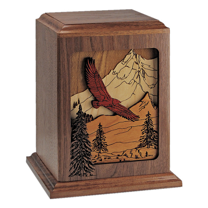 Soaring Eagle Wooden Cremation Urn