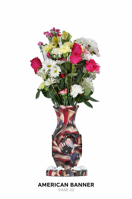 American Banner with flowers