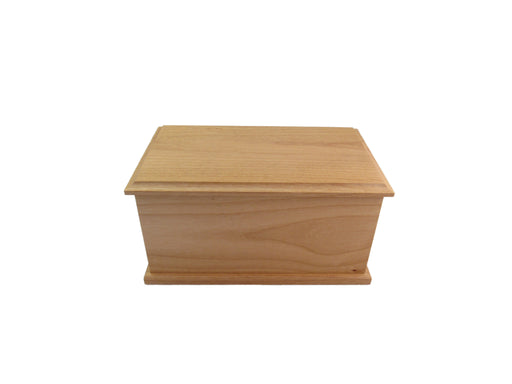 Alder Wood Cremation Urn - Front View